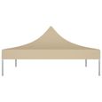 Déco Toit de tente de réception - Toile de Tonnelle 3x3 m Beige 270 g-m² Pour Extérieur Terrasse Jardin Patio - 6893-2