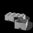 Boîte de rangement LEGO brick 8 avec 2 tiroirs-gris pierre-2