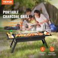 Barbecue à Charbon Pliable - VEVOR - 85x23,7x30 cm Gril Portatif  - 2 Grilles de Cuisson 57x22 cm  - Camping-2