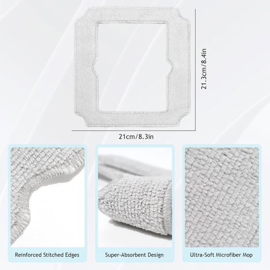 8 Pièces pour Ecovacs Winbot Mini Microfibre Serpillère Rechange Kit, W-CC02 -0012, Lavables Et Réutilisables, Lingette Robot Lave pour Nettoyage Vitre