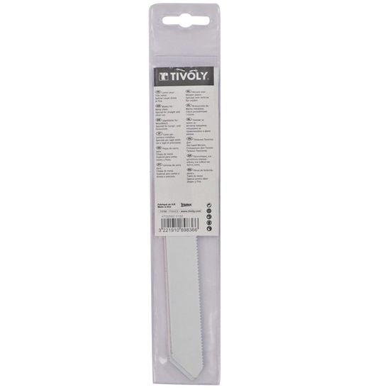Lames De Scie Sabre Tivoly – Lot De 2 – Spécial Plastiques – Coupe 6 à 250 Mm – L=300 Mm