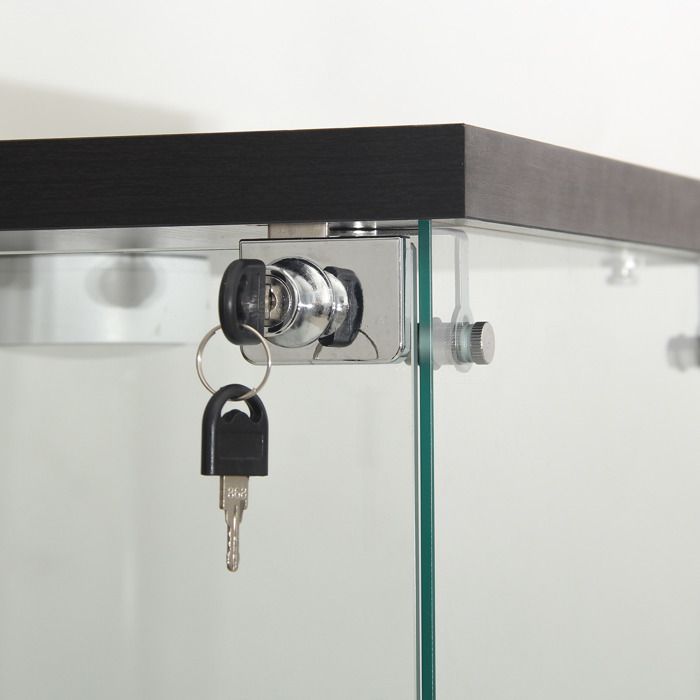 Vitrine pour Collection,Vitrine en Verre avec Led,Armoire de Collection,Vitrines verre avec Porte,2 Étagères,43×37×86cm,Noir - Maison