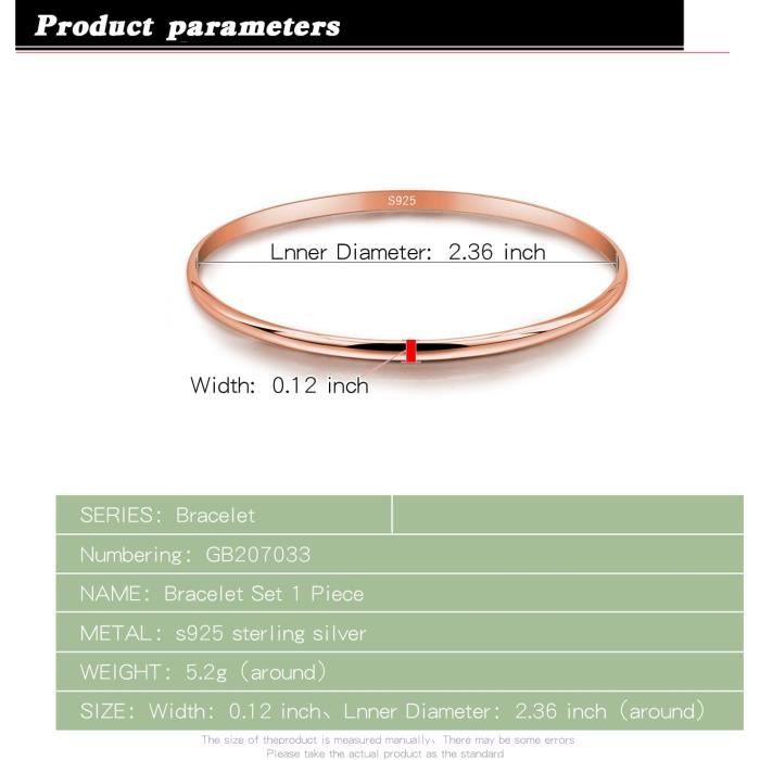 Bracelet Jonc Fin En Argent Massif 900 - Diamètre 65mm, Largeur 4mm - Occasion