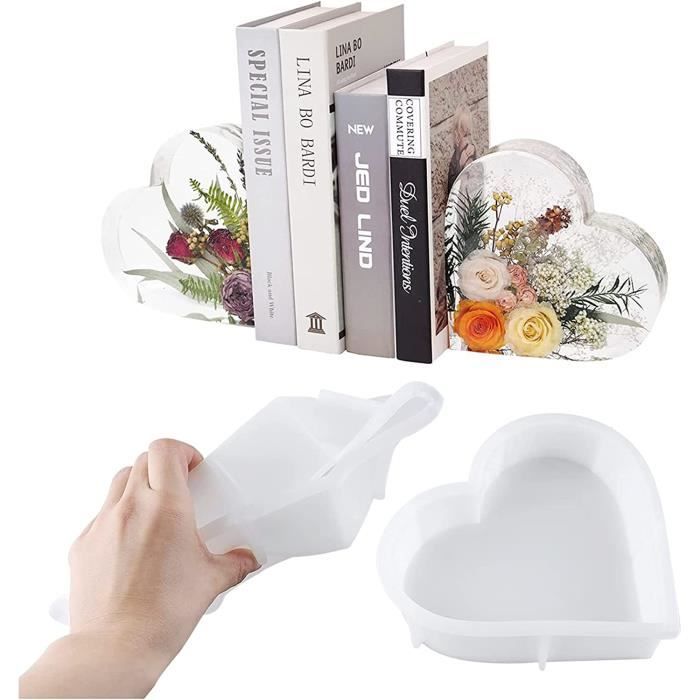 Grand Moule En Résine époxy Moule Silicone Résine Époxy Cœur 21x21cm - Grand Format Pour Fleurs Séchées, DIY Art Résine - Réutilisable Moule Résine Cœur 21x21cm DIY Fleurs Séchées