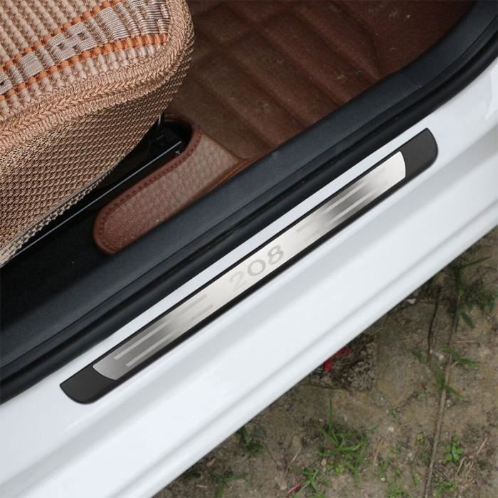 Black -Daefar – autocollant de décoration de plaque de seuil de porte de  voiture en acier inoxydable, accessoires pour Peugeot 208 2 - Cdiscount Auto