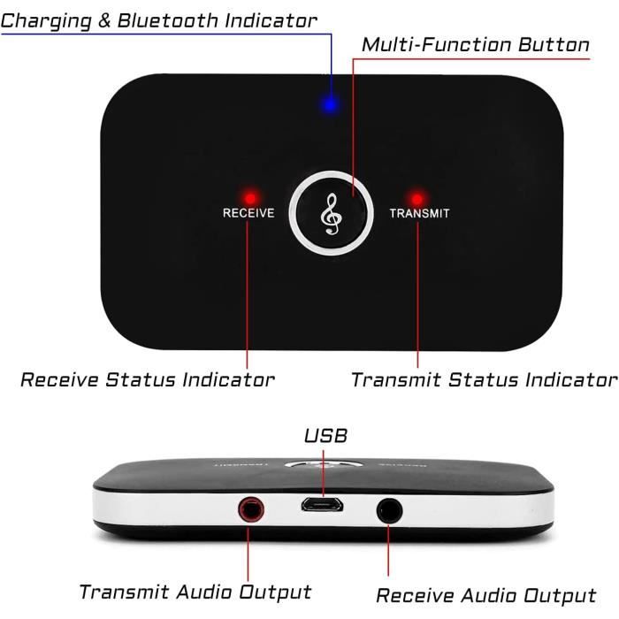 Ozvavzk Adaptateur Bluetooth Aux pour chaîne stéréo de voiture