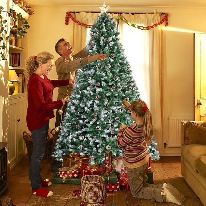 Sapin De Noël Artificiel Vert Avec Pommes De Pin Et Baies Rouges H 210 Cm 669e26b927ab8857d6ab0ebb