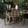 A -Nappe de table à carreaux de Noël rétro, couverture de table basse, fournitures de salle à manger à la maison-3