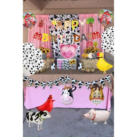 29 Pcs Ferme Animaux Anniversaire Decoration Ferme Animaux Anniversaire Bannieres Ferme Animaux Partie Fournitures Vache Ballons Cdiscount Maison