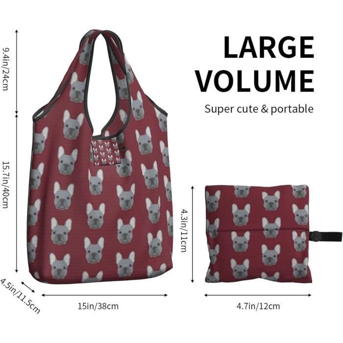 Sacs De Courses Réutilisables QEDBOJE - Noir, Extra Large 26x53cm, Oxford Durable