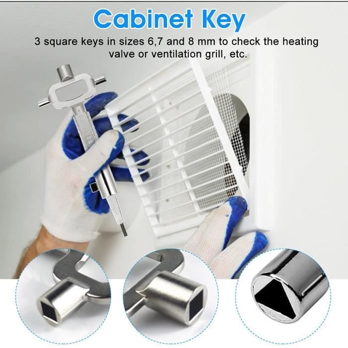 Clé De Construction, 2-pack Clef Passe Partout Construction, Cle Passe