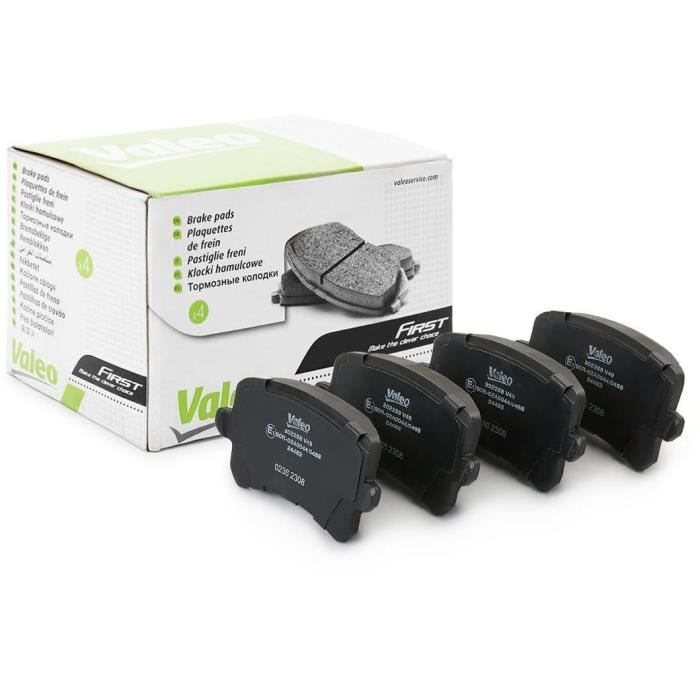 Plaquettes De Frein VALEO First - Essieu Arrière - Jeu De 4 Plaquettes Avec Accessoires - Compatible Nombreuses Voitures