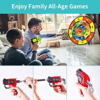 Jeu De Fléchettes Double Face 29″ Avec 2 Pistolets – Debout Ou Suspendu, Pour Enfants De 3 à 8 Ans, Intérieur Et Extérieur
