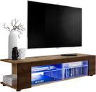 IAMS CHIEN Meuble TV T37 Extreme Furniture - Bronze Mat & Bois naturel - Façades en Bois Mat - L134cmxH32cmxP39cm