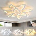 DELIPOP Plafonnier Salon 84W Blanc – Lustre de Plafond Dimmable 10 Lumières Design Ø80cm pour Salle à Manger et Chambre
