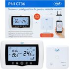 Termostat inteligent PNI CT36 fara fir, cu WiFi, control prin Internet, pentru centrale termice, APP TuyaSmart