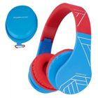 Casque Bluetooth - POWERLOCUS - Enfants - Bleu-Rouge - Pliable - Sur-oreille