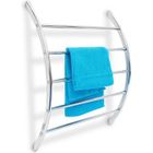 Relaxdays Porte-serviettes mural support mural serviettes acier chromé arqués 5 barres salle de bain douche HxlxP : 70 x 56,5 x