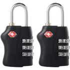 XCSOURCE® Serrures à bagages TSA, cadenas de sécurité à 3 chiffres, cadenas à combinaison,pour valise sac bagage, Noir [2 Pack]