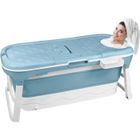 XMTECH Baignoire Pliable 128x60x53cm Portable Plastique Baignoire pliable à poser avec Tablette pour Enfant et Adulte