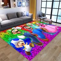 OBV-1809 Tapis de jeu dessin animé pour enfants  impression 3D de personnages Super Mario  pour salon et chambre à coucher