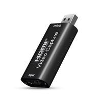 Carte D'acquisition ​Noir Vidéo 4K USB 20 D'enregistrement En Streaming En Direct Compatible HDMI