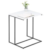 Table d'appoint - IDIMEX - VITORIO - Blanc et Noir - Style moderne industriel