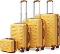 Kono Set de 4 Valises Rigide Trolley Bagages ABS Valise de Voyage (13/20/24/28cm) Cabine à Main Valise 4 roulettes et Serrure TSA