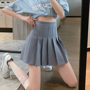 JUPE Mini jupe plissée taille haute pour filles,uniforme scolaire de tennis,doublure short- Grey[C44552]