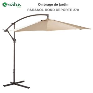PARASOL Parasol déporté rond 270 cm - Wilsa Garden - Blanc