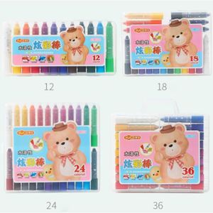 CRAYON DE COULEUR Kit de crayons multicolores pour bâtonnets de peinture à l'huile hydrosolubles Bâton coloré Bâton coloré 36 couleurs (avec pinceau)