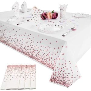 mariage Nappe de mariage en plastique imperm/éable rectangulaire pour banquet - Blanc f/ête danniversaire ZKSMNB Lot de 3 nappes jetables 137 x 274 cm