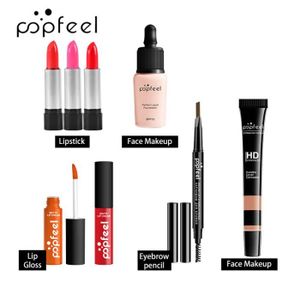 COFFRET CADEAU BEAUTÉ 8 pièces-POPFEEL Kit de maquillage professionnel pour femme, fard à barrage, rouge à lèvres, correcteur, masc