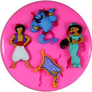 Figurine décor gâteau Princesse Jasmine Aladdin Et Genie Moule En Silico