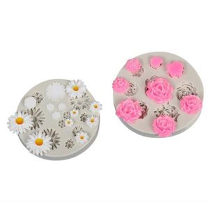 Mini Flower Silicone Cake Fondant Resin Molds Daisy Flower Roses Flower  Molds BAS