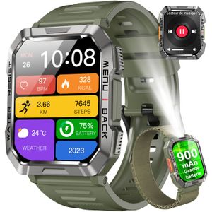 Avizar Montre Connectée Étanche IP67 avec Caméra intégrée, Appels  Bluetooth, Cardio et Tracker d'Activités - Doré - Montre connectée - LDLC