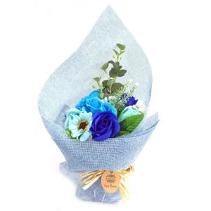 Bouquet De Fleurs De Savon Bleu