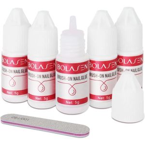 COLLE POUR FAUX ONGLES BOLASEN Colle Faux Ongles, 5 Pièces 5g Colle d'Ong