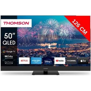 Téléviseur LED THOMSON TV QLED 4K 126 cm 50QG6C14 QLED Plus Google TV avec barre de son