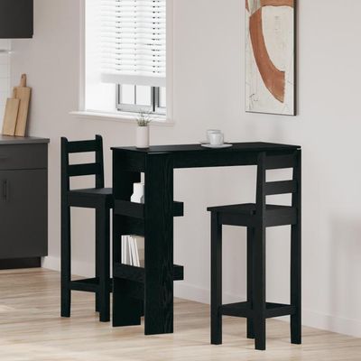 Table De Bar Ronde En Bois Lizon - 110cm Hauteur - Noir - Occasion