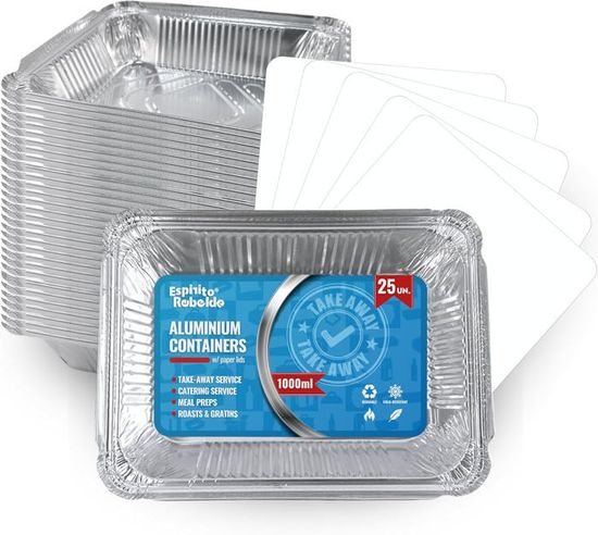 Lot De 20 Barquettes Aluminium 1000ml Laughhe - 21x16cm - Parfaites Cuisson, BBQ, Pâtisserie