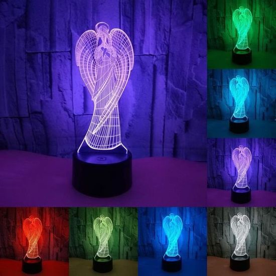 Veilleuse à 7 Couleurs Changeantes, Ampoule LED D'ambiance 3D