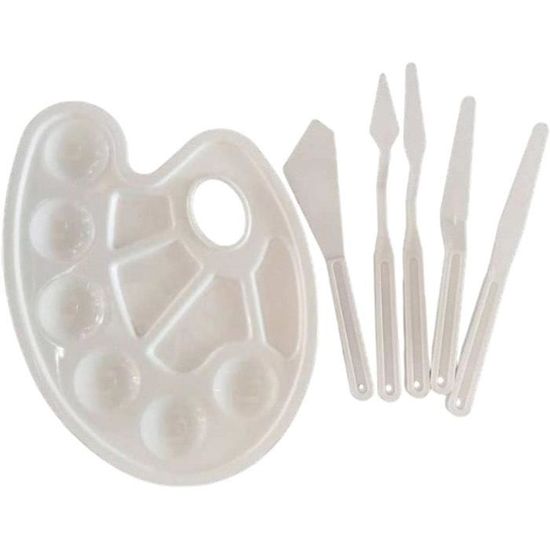 6 Couteaux à Peinture Tête Ronde 0,83mm - Grattoir Palette Droit, Pour Artistes Ou Bricolage