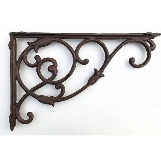 Paire De Supports D'étagère En Fonte Ornés – Style Victorien, Finition Vernie Bronze, Neuf