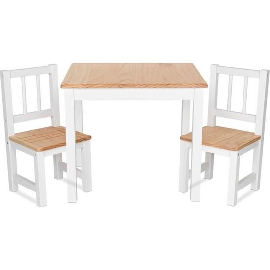 ib style® - Meubles enfants NOA | Set: 1 table et 2 chaises enfant - Chambre enfant Meuble enfant Mobilier Chaise d'enfant Baby