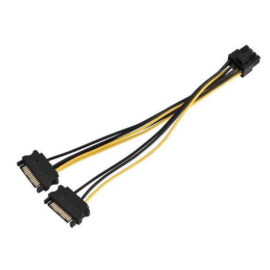 HURRISE Câble D'alimentation SATA Vers PCI-E Câble Adaptateur D'alimentation 15 Broches Double
