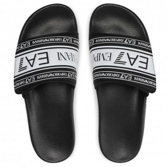 Claquette Emporio Armani noir et blanche XCP005 XK192 A120 - Cdiscount Sport