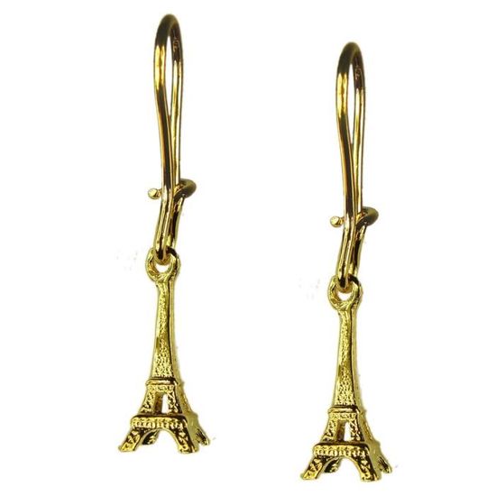 Lot De 2 Paires De Boucles D'Oreilles Tour Eiffel - Métal Bronze, Dormeuses - NEUF Avec Étiquettes