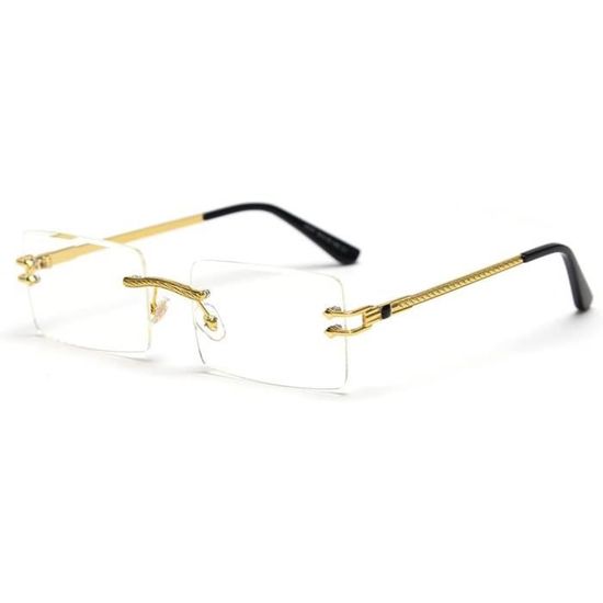 Lunettes De Soleil Rectangulaires Sans Monture Vert Bleu Miroir Lunettes De Soleil Rectangulaires Sans Monture Vert Bleu Miroir
