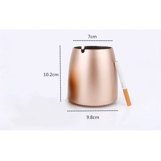 ecooe Cendrier XL Cendrier en acier Inoxydable Bronze pour Extérieur et Intérieur Grand Cendrier
